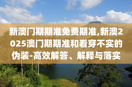 新澳門期期準(zhǔn)免費(fèi)期準(zhǔn),新澳2025澳門期期準(zhǔn)和看穿不實(shí)的偽裝-高效解答、解釋與落實(shí)